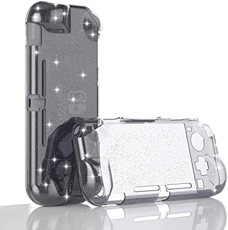 ECHZove Switch Lite Glitter Case, Caso de Grip de Proteção para Switch Lite - Black