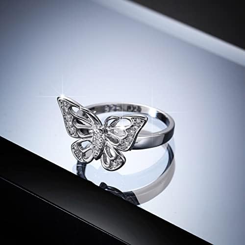 Mulheres criativas Bracelete de zircão Animal Anel de jóias de borboleta anel de casamento Moda de noivado Princesa Anel fofo