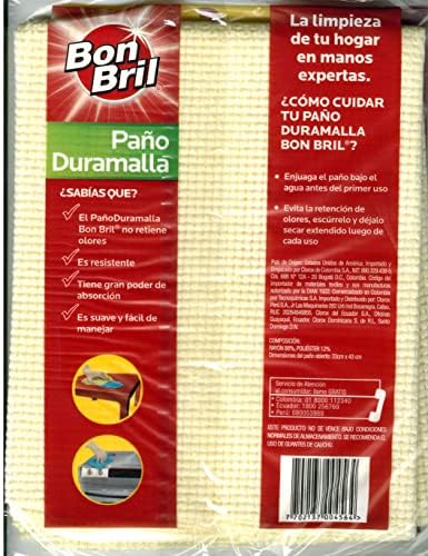 Pano de limpeza de Bon Bril, para cozinha, banheiro. Material macio absorvente e livre de odor. Duramalla