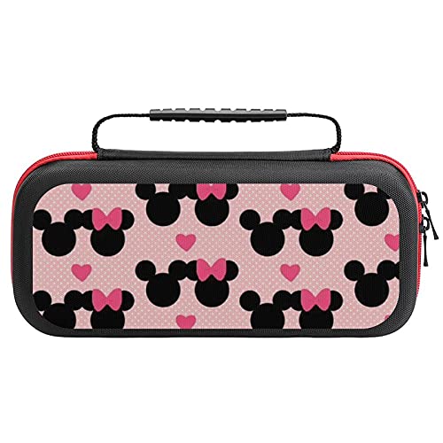 Mickey Minnie Mouse Cartoon Pink Bag, Switch Travel Transporting Case para Switch Lite Console e acessórios, bolsas