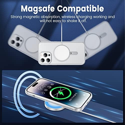 Caka projetado para iPhone 14 Pro Max Case Magsafe Magnetic Stand, [não amarelado] [Proteção contra a proteção militar]