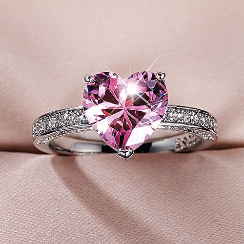 2023 Love feminino Coração de zirconia anel de diamante Anel de casamento anéis delicados