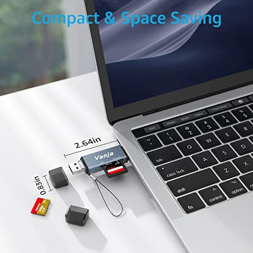 Vanja 3 em 1 Micro SD Card Reader, Usb-C USB-A Micro USB Portátil Memory Card Card Reader, Adaptador de cartão SD da câmera para SD, SDXC, SDHC, MMC, RS-MMC, Micro SD, Micro SDXC, Micro SDHC e UHS- Eu cartões