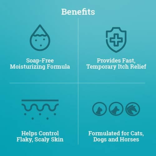 Shampoo de alívio, alívio temporário de coceira e descamação, hidratante para obter pele e casaco seco, para cães, gatos e cavalos,