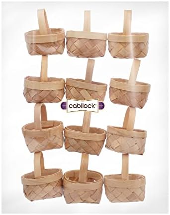 Cabilock 12pcs Mini cestas de tecido com alças Fazenda Pequena cesta de cestas de casamento Cestas de armazenamento para festas de festas de casamento artesanato de árvores