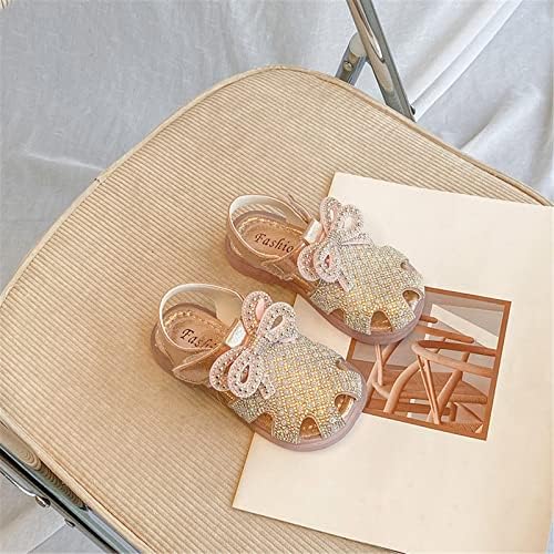 Girls Leather Rhinestones Bordado Projeto de Bow Softtoe Princess Dress Shoes de água plana para crianças pequenas