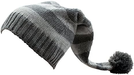 zefen bebê recém -nascido unissex algodão listrado chapéu de malha gorro elf elfo top pompom