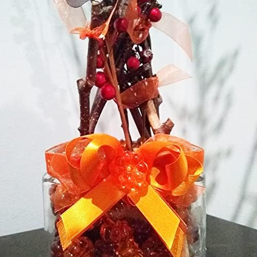 Yueton 48pcs Ornamentos de abóbora de acrílico Plástico Decorações de outono de acrílico para Ação de Graças, festa com tema