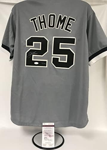 Jim Thome assinou a camisa de beisebol de Chicago Grey autografada 11/99 - JSA COA