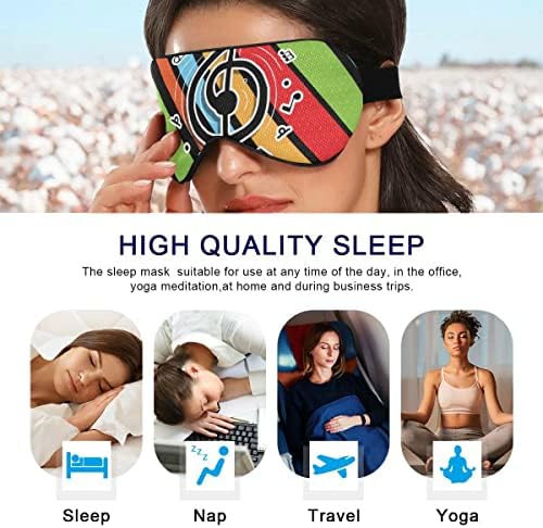 Alaza Music Note Pop Art Sleep Mask for Men Men Eye Máscara para dormir Blackout engraçado Cooling Máscaras para dormir