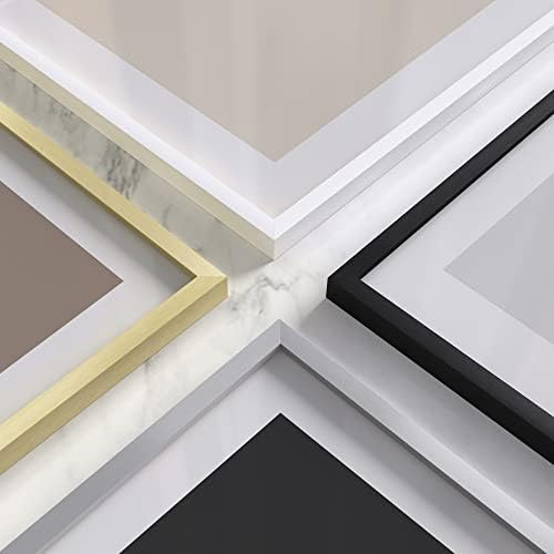 Haus e tons Conjunto de 4 12x16 Metal de moldura - Galeria branca Conjunto de quadros de quadros de imagem 12x16, molduras brancas