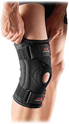 McDavid Knee Brace Support com estadias laterais e compressão. Tiras transversais da manga do joelho para estabilidade do joelho, suporte
