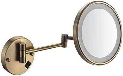 Zaahh iluminação vida e banheiro espelho de barbear montado em parede de 8 polegadas espelho de maquiagem de carga