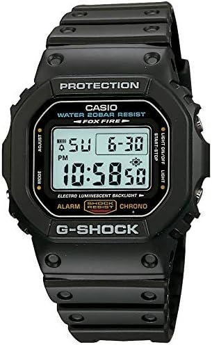 Casio Men's G-Shock Quartz Watch com correia de resina, preto, 20