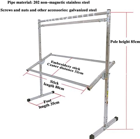 Artigo de bordado LBWF, estrutura do piso de bordado de aço inoxidável, suporte de artesanato cruzado ajustável,