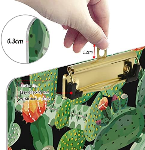 Cactus Green Flower Plástico Placas com clipe de clipe de metal Tamanho da área de transferência Placas de clipe de baixo