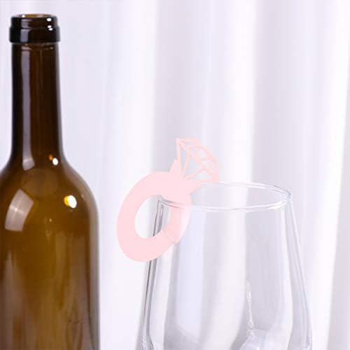 PretyZoom 24pcs Diamond Ring Wine Wine Markers Charms Tags Cocktail Champagne Nome Tags Confetes de mesa de casamento
