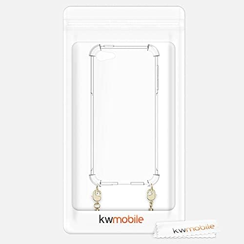 Caixa crossbody kwmobile compatível com Apple ipod touch 6g/7g - tampa transparente de tpu com cinta de pescoço - transparente/ouro