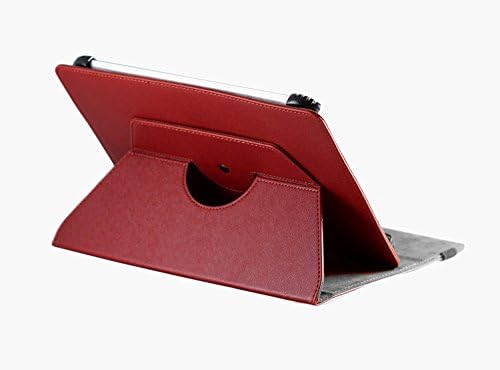 Capa de couro Faux Red Red Faux com 360 suporte de rotação compatível com o comprimido Polatab Q10.1 16 GB de 10 polegadas