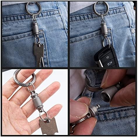 Chaves de liberação rápida de titânio Jueyhapy, anel de chave destacável para separar o chaveiro, o acessório do suporte de chaves