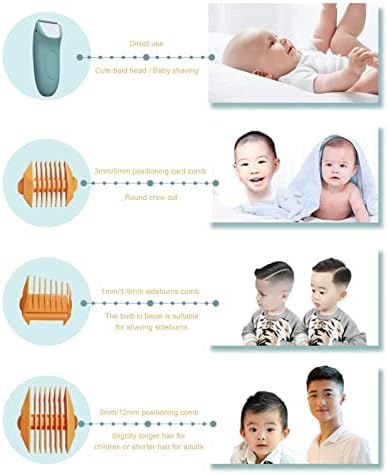 Xunion #185bsi Baby Hair Clippers Hair Clippers Electric para crianças Aparadores de cabelo cerâmica para bebês e criança Ultra Sois Quiet água à prova d'água
