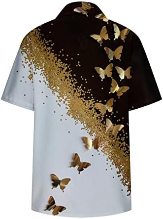 Mulher camiseta de verão impressão borboleta lapela v pesco