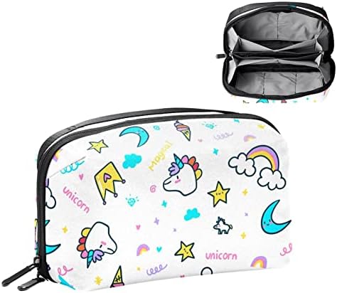 Bolsa de bolsas portáteis de organizações eletrônicas mágicas Rainbow Unicorn Cloud Travel Storage Sagão para discos rígidos, USB, cartão SD, carregador, banco de energia, fone de ouvido