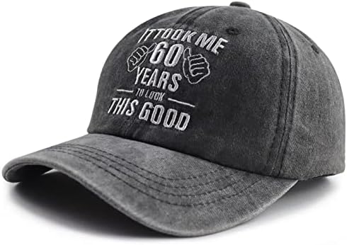 Nxizivmk Levei 60 anos para procurar esse bom chapéu para homens, engraçados, bordado de 60 anos