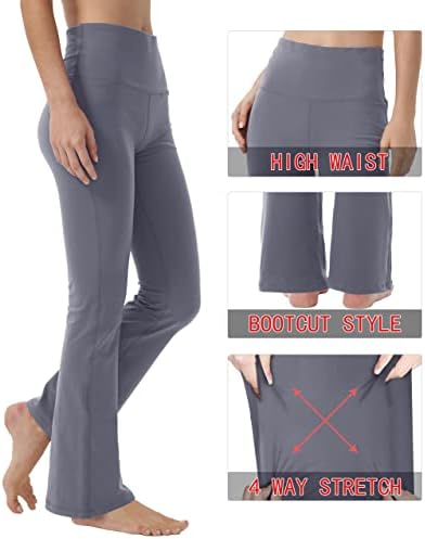 Calça de ioga de bootcut keolorn para mulheres calças de treino de cintura alta para mulheres controle de barriga calças calças