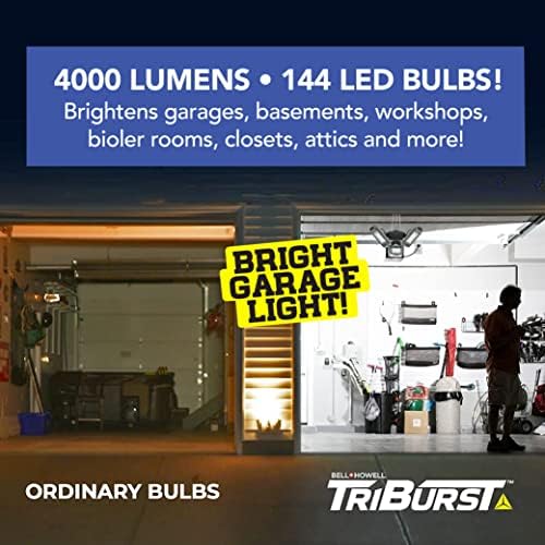 Triburst Led Shop Light, 4000 Lumens Super Bright LED Shop Lights Para garagem, luz de teto de garagem LED com 3