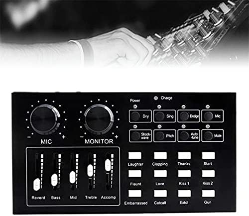 YTYZC Sound Card Mixer estéreo Speaker Microfone cantando fones de ouvido Live Streaming Computer PC