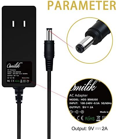 OMILIK 9V CA para CC Adaptador compatível com Bicicletas e Solteiras Proform e Hybrid Elliptials Nordictrack GX 2,5 gx 2,7 gx 4,5