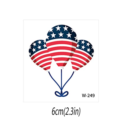 Super 3R Face and Arm American Independence Day Flower Braço com bandeira americana Decorativa de água Adesivo sem remoção de cabelo Substituição de remoção de cabelo