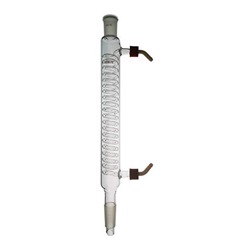 Condensador de Condensador de Vidro de Vidro Laboy Condensador de Coluna de Refluxo com juntas 24/40 200 mm em comprimento da jaqueta