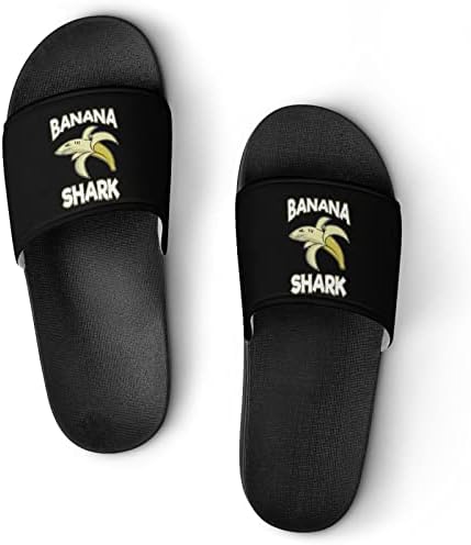 Banana tubarão unissex home chinelos de secagem rápida sandálias de chuveiro não deslizamento