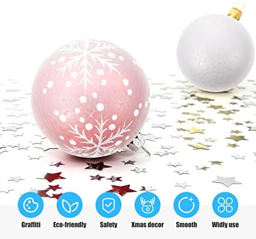 Decorações de Natal de Excelt 20pcs Bolas de espuma artesanal poliestireno 7 cm bolas redondas lisas e brancas em branco modelos de