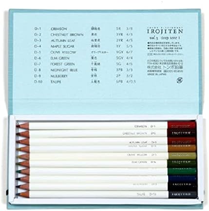 Irojiten Tombow colorido lápis Dicionário de cor Selecione Conjunto 10 Cores Vol.6 Tom claro cinza 1 LG1-LG10 com caneta