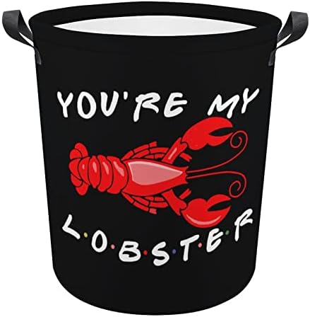 Você é minha lagosta cestas de lavanderia com alças à prova d'água roupas redondas dobráveis ​​HAMPERS Storage Bin Organizer