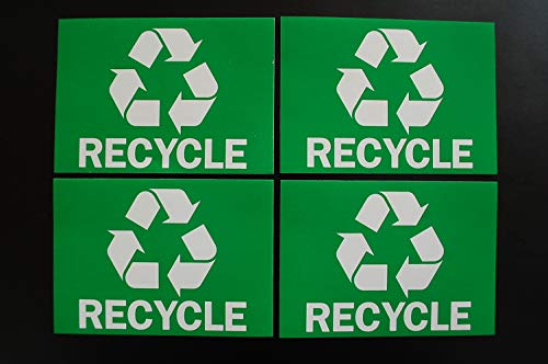 Reciclear adesivos de lixo etiqueta de adesivo - 5 x 3,5 - Resíduos de lixo à prova d'água da reciclagem - Ótimo para