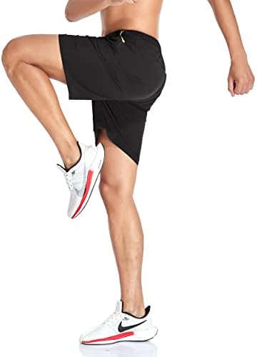 Os shorts de ginástica masculinos de Selovzz exibem treino seco rápido de corrida ou treinamento casual curto com bolsos com