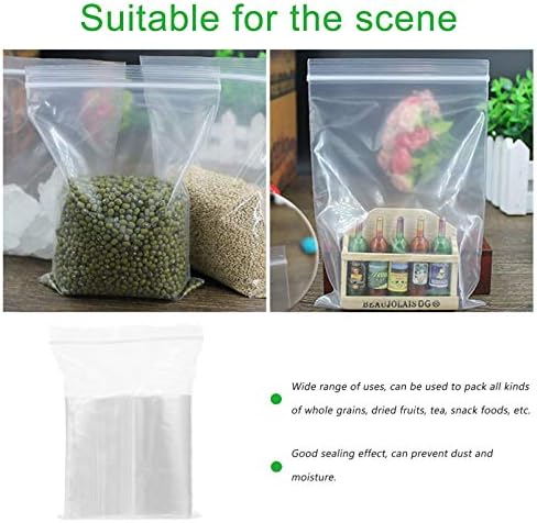 Bolsas de armazenamento com zíper do doitool 100pcs bolsas de comida sacos de plástico de plástico sacos de armazenamento de alimentos sacos seláveis ​​Sacos de lanches de frutas secos saco de embalagem