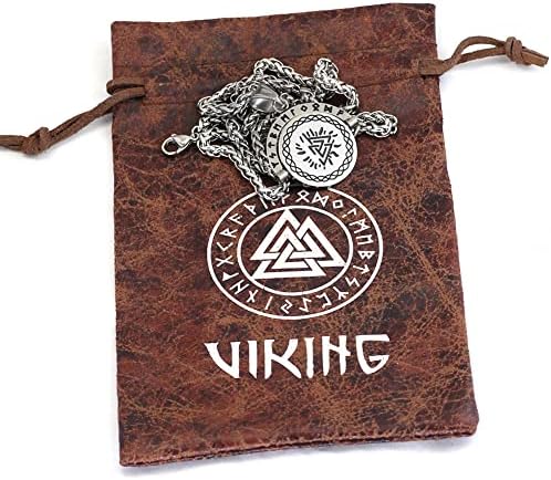 Presente de Guoshuang Viking para homens colar de runa de aço inoxidável de aço inoxidável para mulheres jóias nórdicas