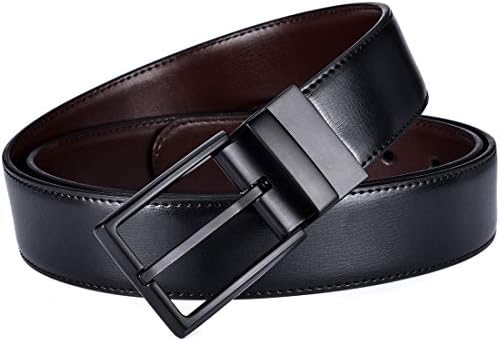Beltox Fine Men's Dress Belt Leather Reversível Caixa de presente de fivela rotacionada de 1,25 largo