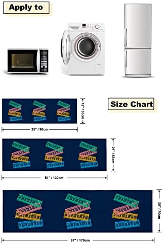 Music Micoove Forn Capa Anti-deslizamento Pano à prova de óleo de poeira com 4 bolsos de armazenamento Protetor de geladeira de torradeira de cozinha de poliéster 21 x51, ilustração colorida de piano eletrônico