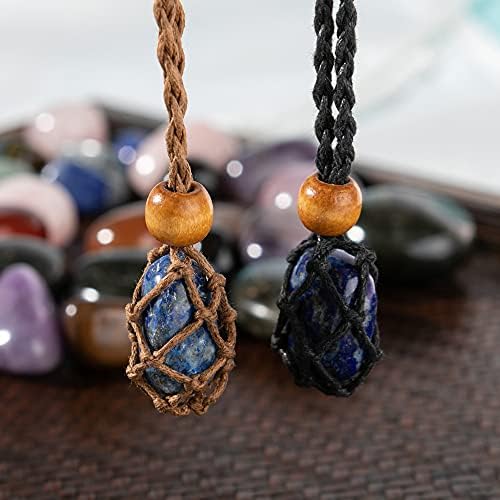 Colar de colar artesanal Solder de pedra vazia, cordão de colar para cristal, cordão de pedra cru de quartzo, cordão