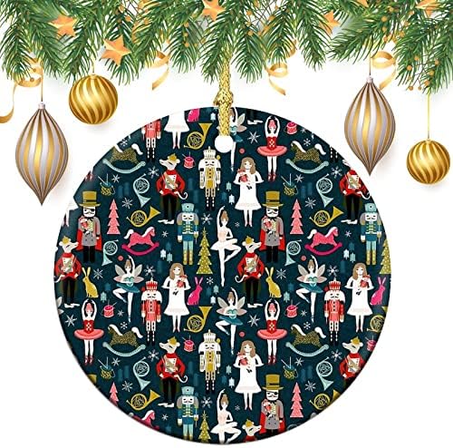 Enfeites de nutcacker balé de natal cerâmica redonda lembrança de árvore de Natal engraçada árvore de natal decoração