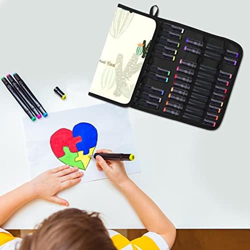 Organizador de caneta de lápis colorido para mesa, cacto de grande capacidade para lápis para lápis em aquarela, caneta ou marcadores, 24 slots