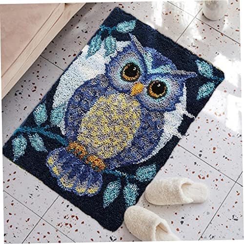 Kit de tapete de gancho de trava Diy Owl Crochet Carpet Borderyer Tapet Kits para adultos Kids 50x38cm travas de trava