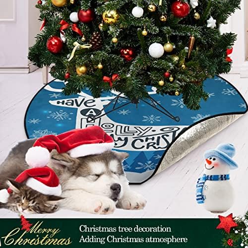 VISESUNNY Árvore de Natal Mat Natal Rena Rena Snowflake Tree Stand Protector de piso absorvente Tree bandeja tape