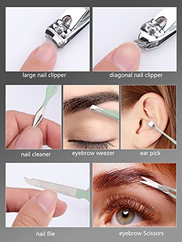 Lorvain Manicure Conjunto, 7pcs Professional Helfing Care Ferramentas Homens Mulheres Clipper de unhas Conjunto